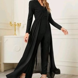 Black jumpsuit with skirt